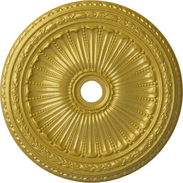 Ekena Millwork Viceroy Ceiling Medallion (Fits Canopies up to 4 7/8"), 35 1/8"OD x 4 7/8"ID x 2 1/2"P, Rich Gold CM35VIRGS - main